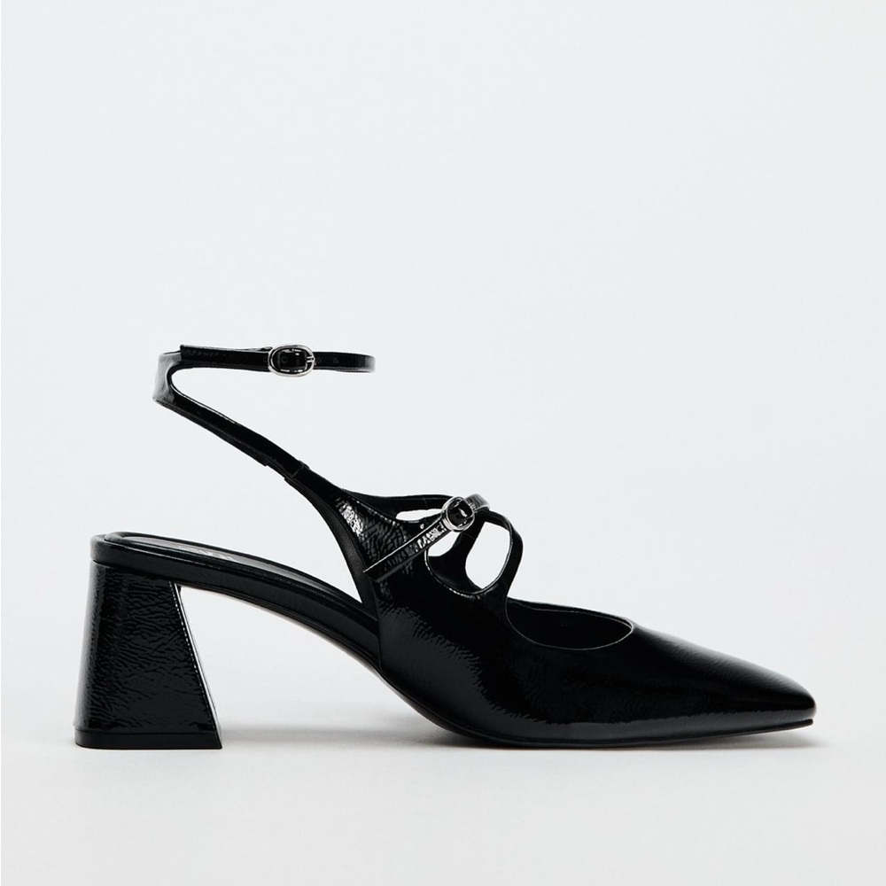 ZARA Faux Patent Strappy Heels